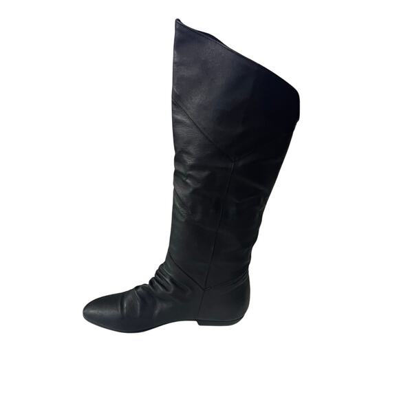 Vintage Sandra Miller Size 7.5 Black Genuine Leather Tall Riding Boots - Picture 4 of 9